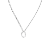 Gnoce Collar Eslabones Ovalados Huecos con Cadena Asimétrica