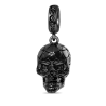 Gnoce Charm Colgante Calavera Negra Plata 925 para Pulsera