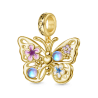 Gnoce Colgante de Piedra Lunar con Mariposa Voladora bañado en Oro de 18K