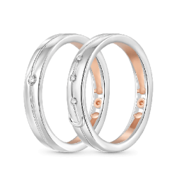 Gnoce Anillos Pareja Starry Oro Rosa